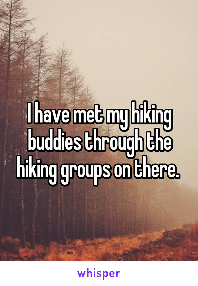 I have met my hiking buddies through the hiking groups on there. 