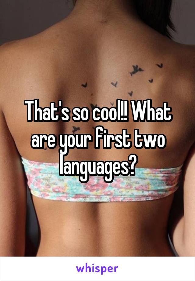 That's so cool!! What are your first two languages?