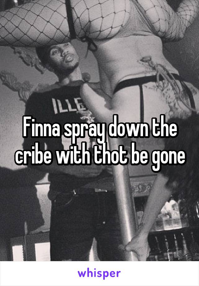 Finna spray down the cribe with thot be gone