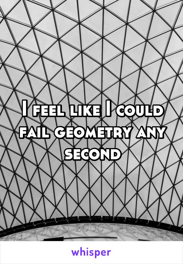 I feel like I could fail geometry any second