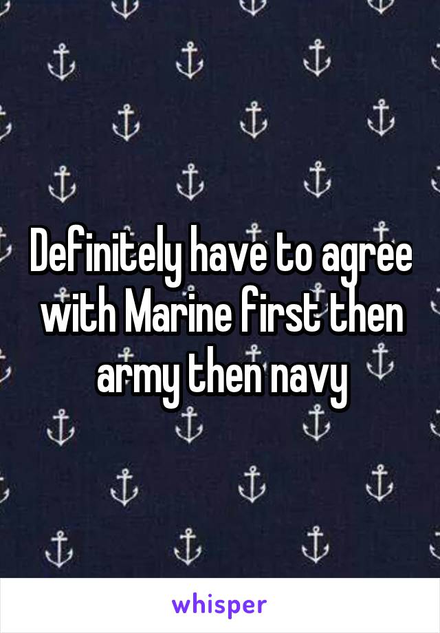 Definitely have to agree with Marine first then army then navy