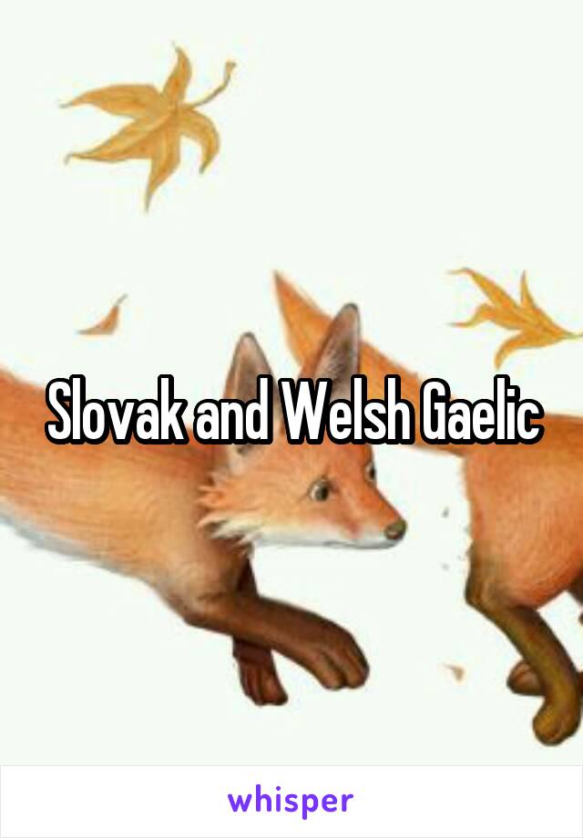 Slovak and Welsh Gaelic