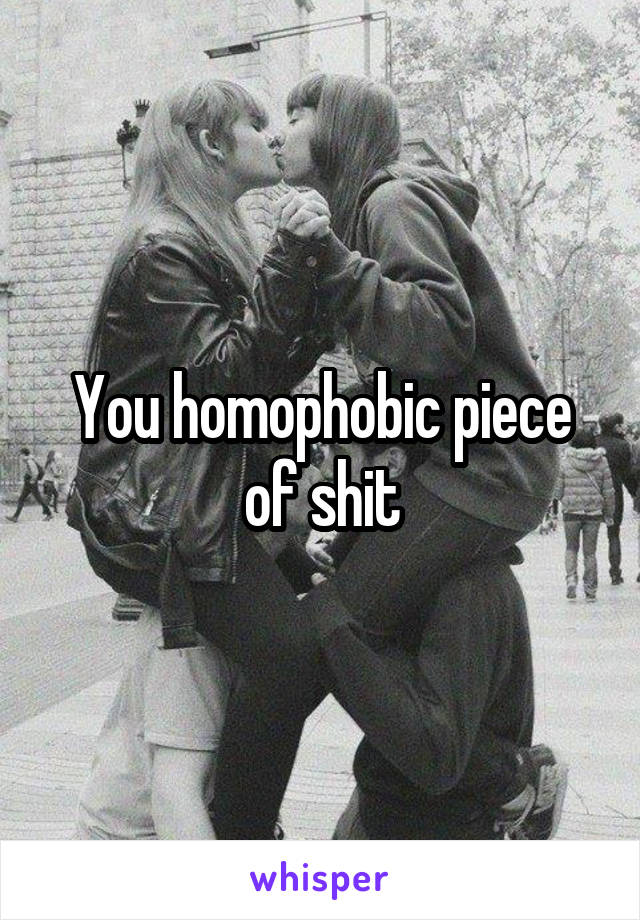 You homophobic piece of shit