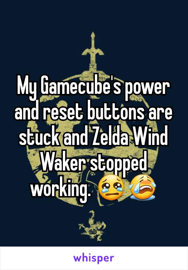 My Gamecube's power and reset buttons are stuck and Zelda Wind Waker stopped working. 😢😭