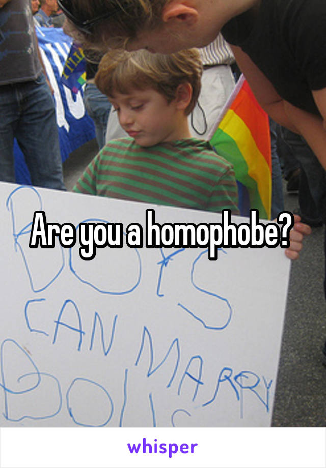 Are you a homophobe? 