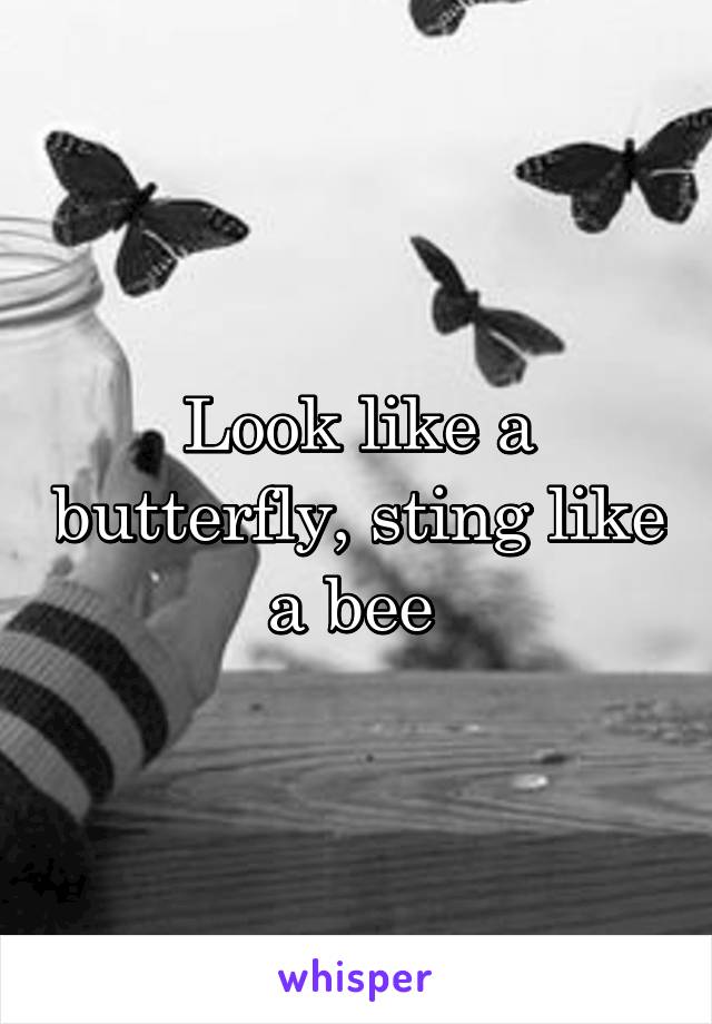 Look like a butterfly, sting like a bee 