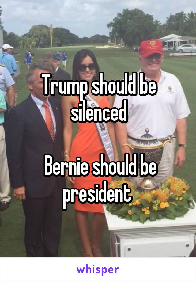 Trump should be silenced

 Bernie should be president 