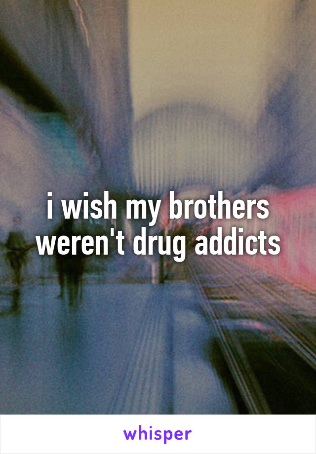 i wish my brothers weren't drug addicts
