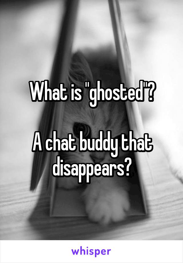 What is "ghosted"?

A chat buddy that disappears?