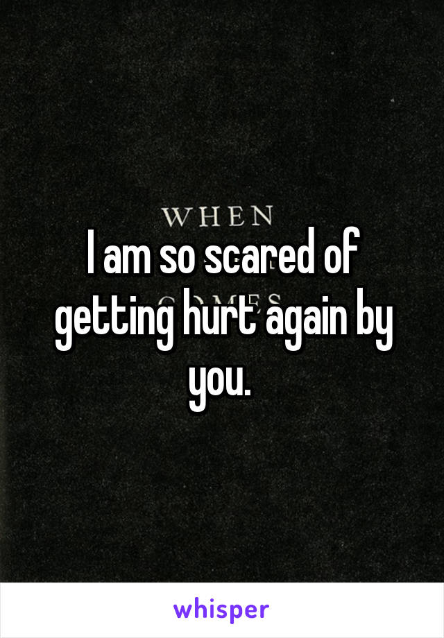 I am so scared of getting hurt again by you. 