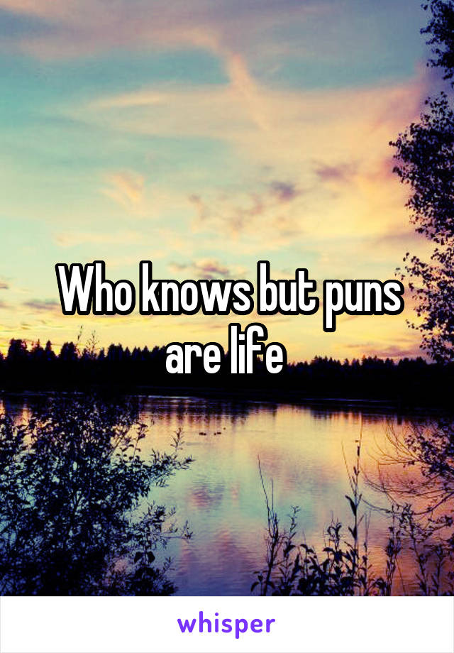 Who knows but puns are life 