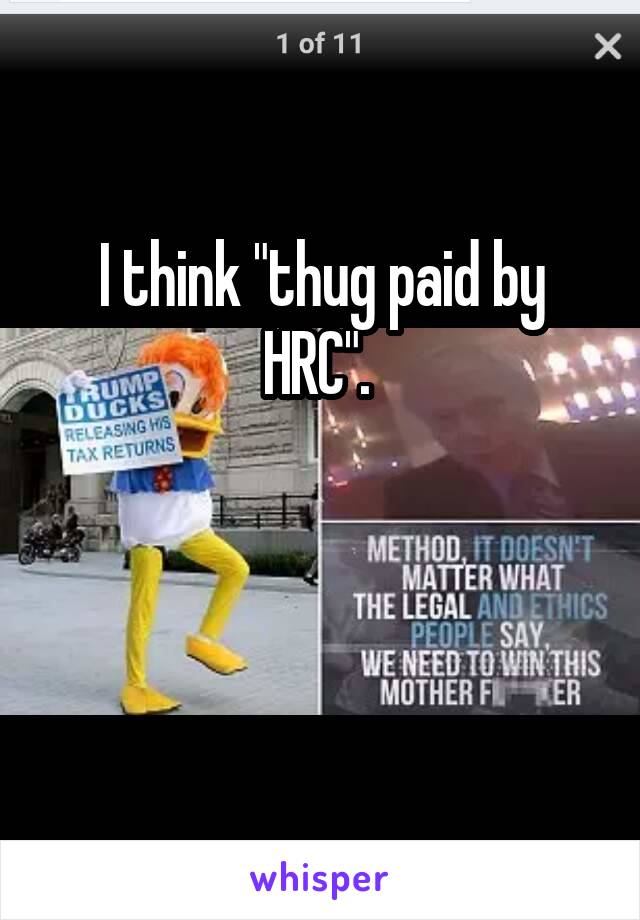 I think "thug paid by HRC". 


