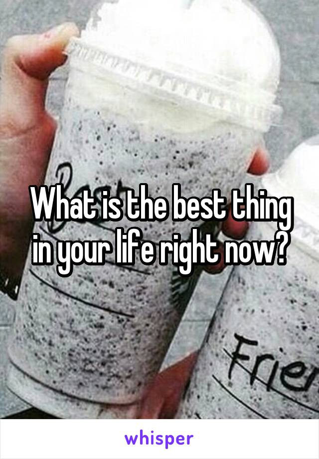 What is the best thing in your life right now?
