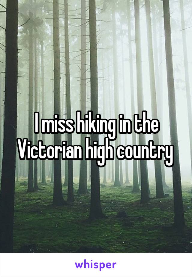 I miss hiking in the Victorian high country 