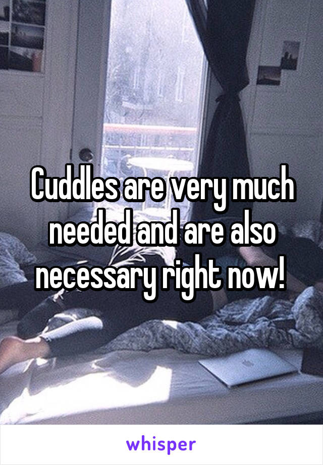 Cuddles are very much needed and are also necessary right now! 