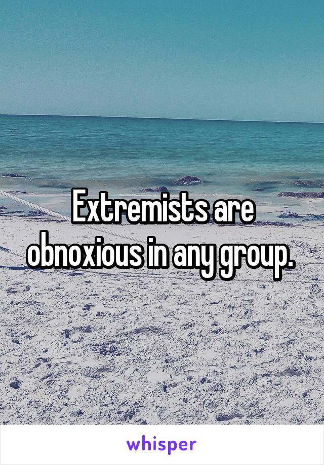 Extremists are obnoxious in any group. 