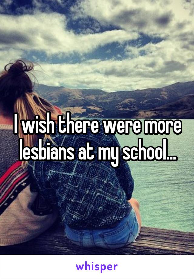 I wish there were more lesbians at my school...