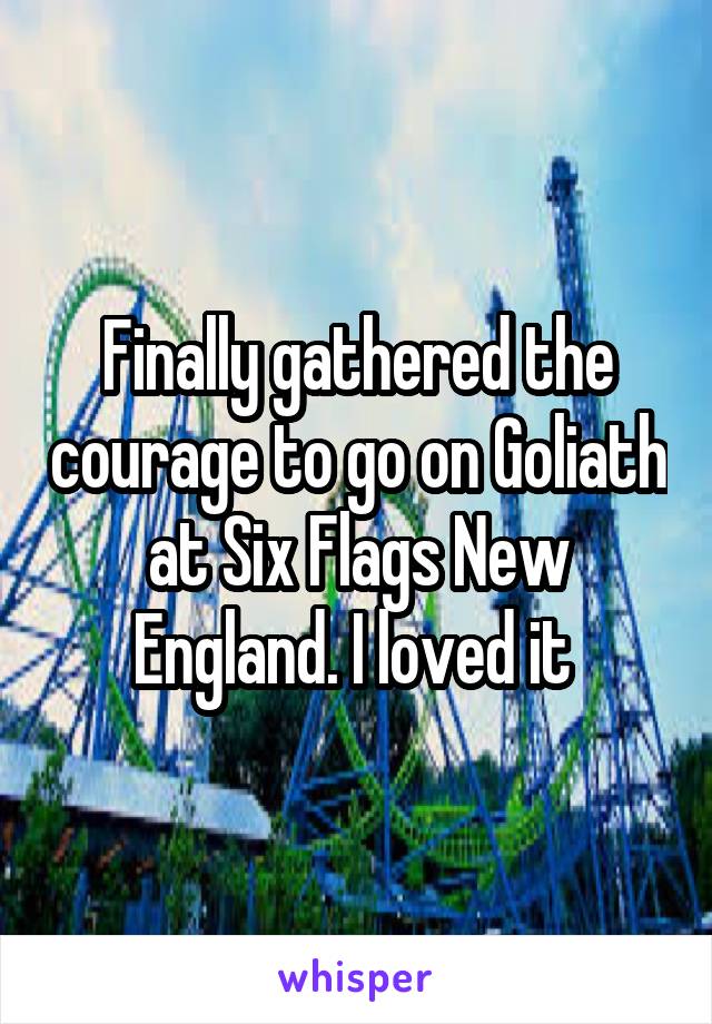 Finally gathered the courage to go on Goliath at Six Flags New England. I loved it 