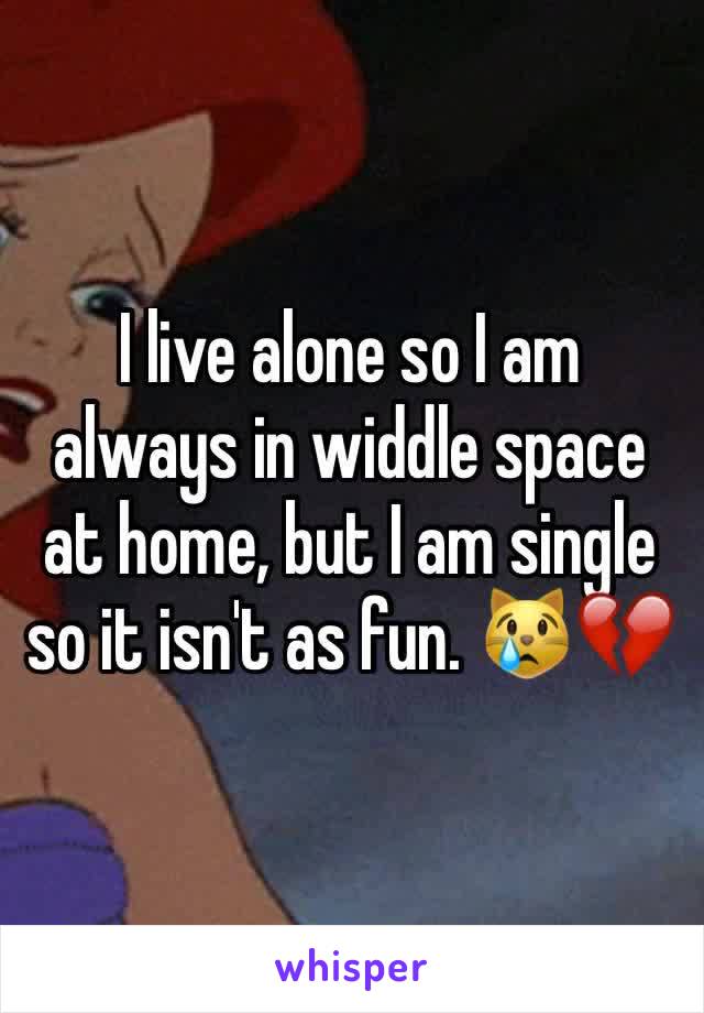 I live alone so I am always in widdle space at home, but I am single so it isn't as fun. 😿💔