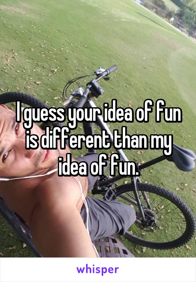 I guess your idea of fun is different than my idea of fun.