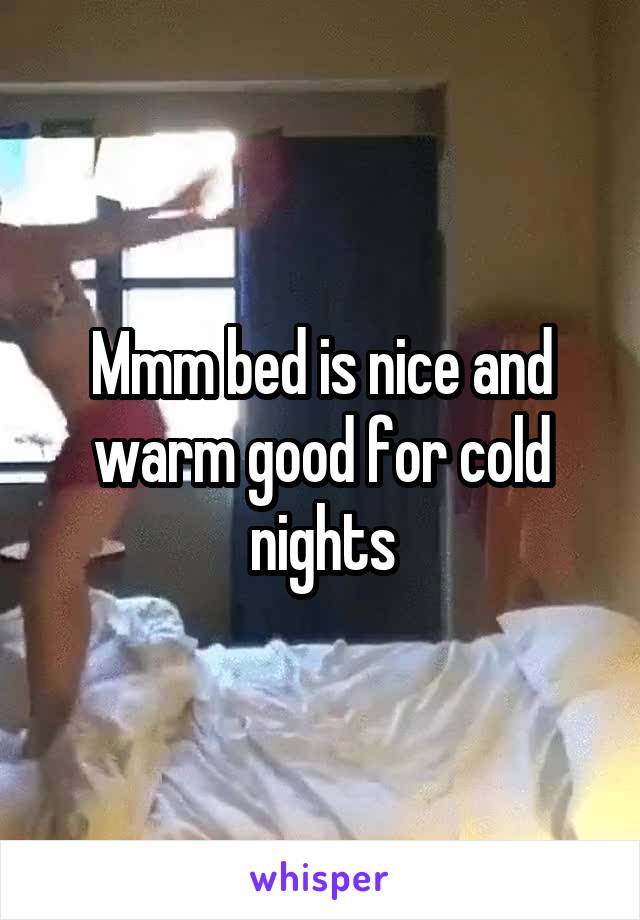 Mmm bed is nice and warm good for cold nights