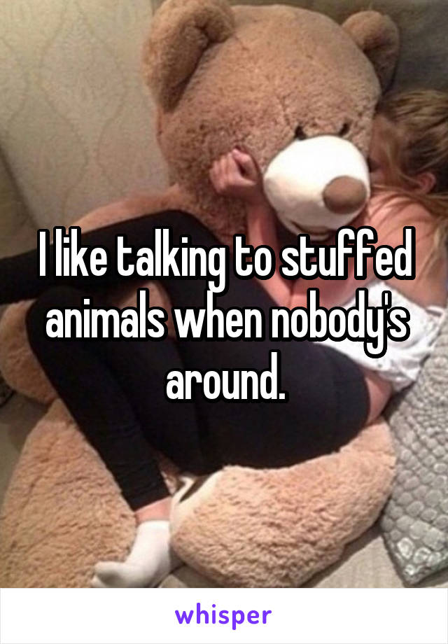 I like talking to stuffed animals when nobody's around.