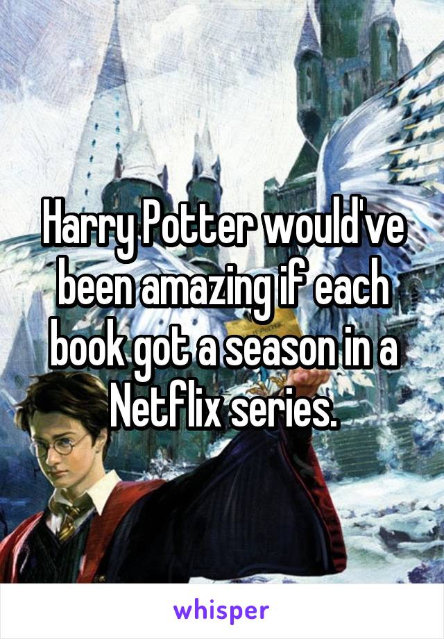 Harry Potter would've been amazing if each book got a season in a Netflix series.