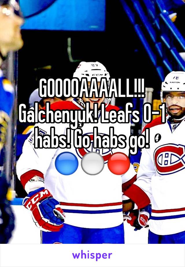 GOOOOAAAALL!!! Galchenyuk! Leafs 0-1 habs! Go habs go! ðŸ”µâšªï¸�ðŸ”´