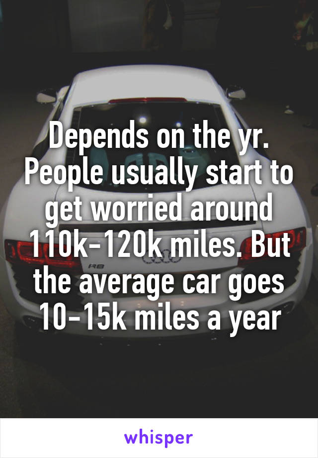 Depends on the yr. People usually start to get worried around 110k-120k miles. But the average car goes 10-15k miles a year