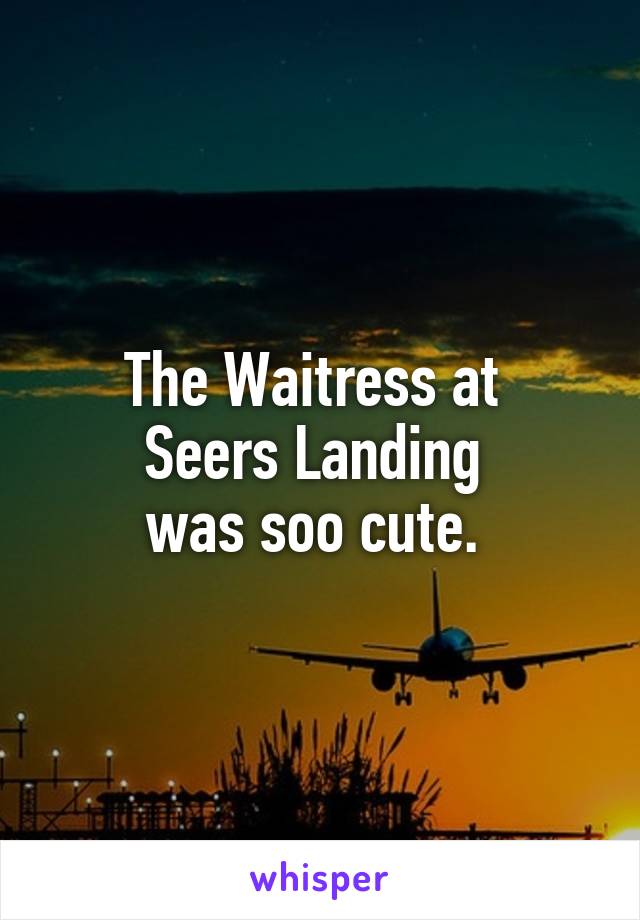 The Waitress at 
Seers Landing 
was soo cute. 