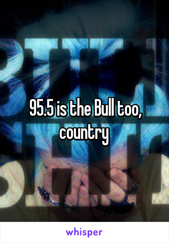 95.5 is the Bull too, country 