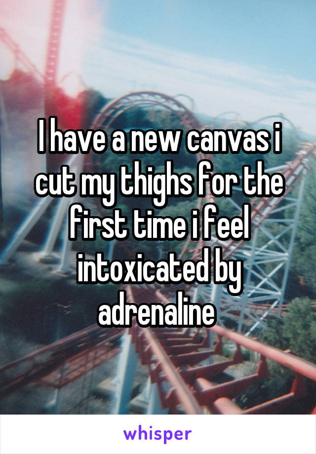 I have a new canvas i cut my thighs for the first time i feel intoxicated by adrenaline 