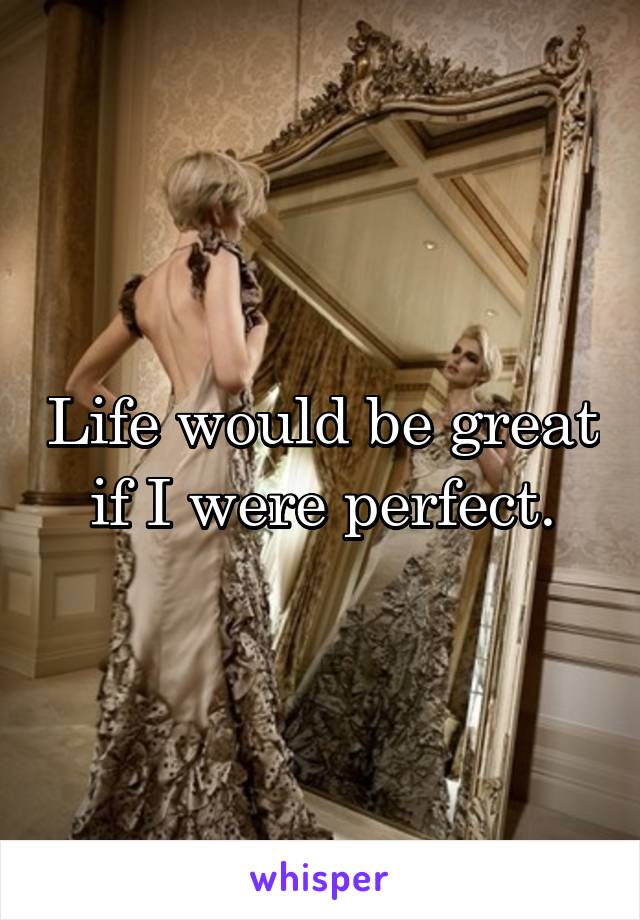 Life would be great if I were perfect.