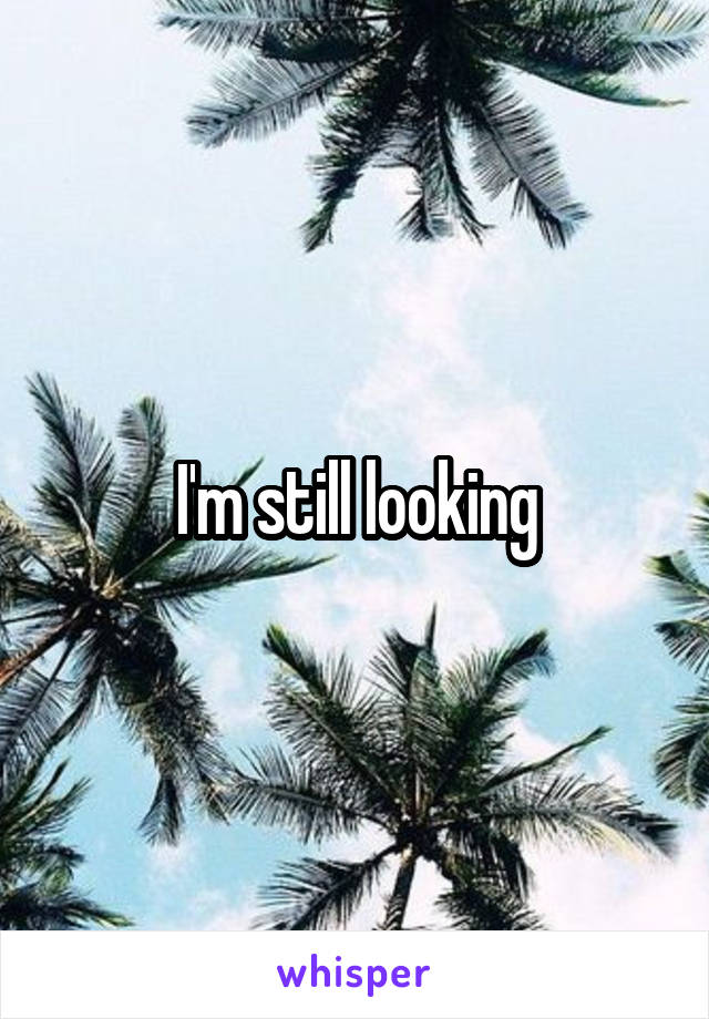 I'm still looking