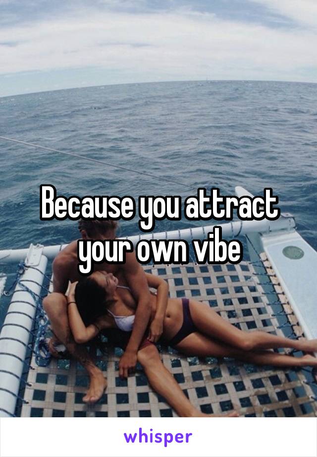 Because you attract your own vibe