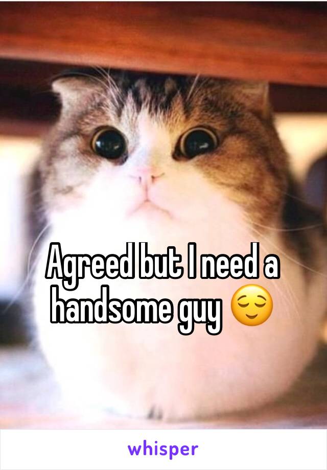 Agreed but I need a handsome guy 😌
