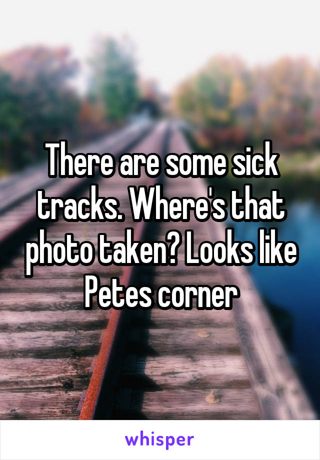 There are some sick tracks. Where's that photo taken? Looks like Petes corner