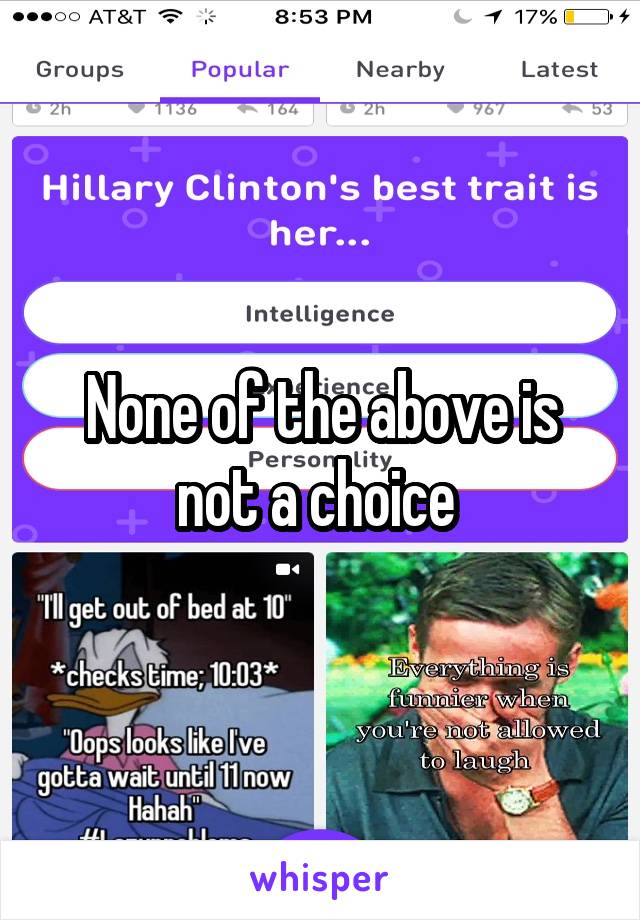 None of the above is not a choice 