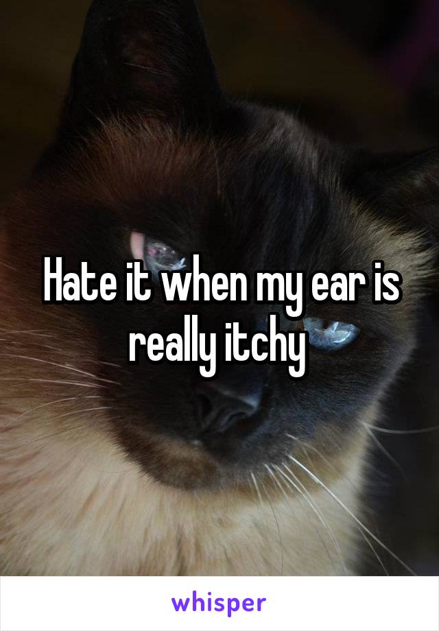 Hate it when my ear is really itchy 