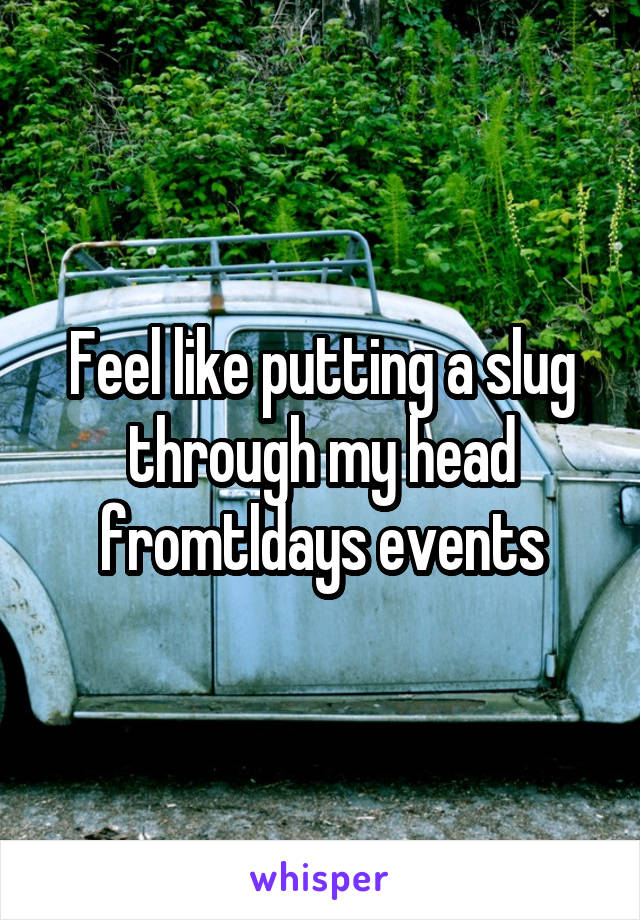 Feel like putting a slug through my head fromtldays events