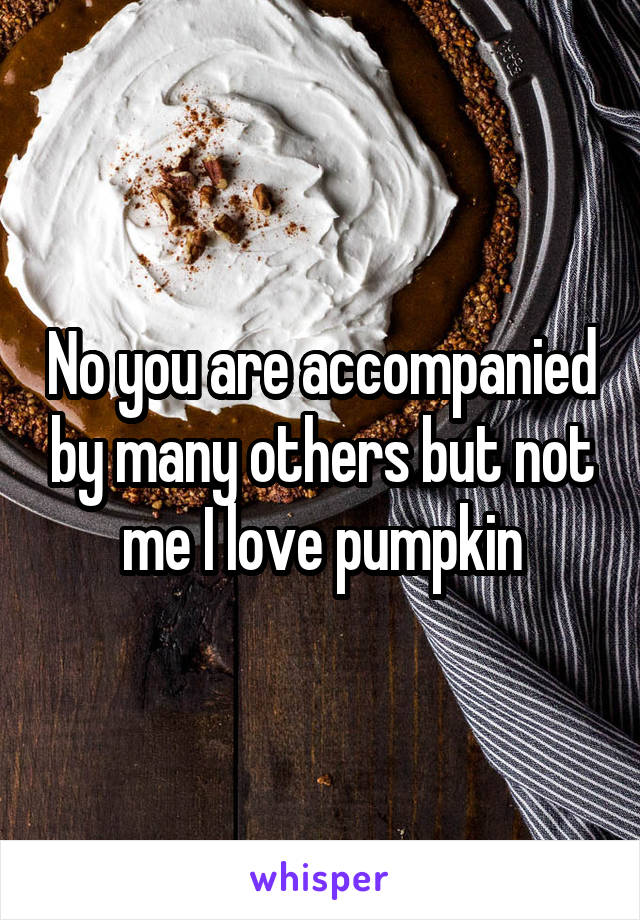 No you are accompanied by many others but not me I love pumpkin