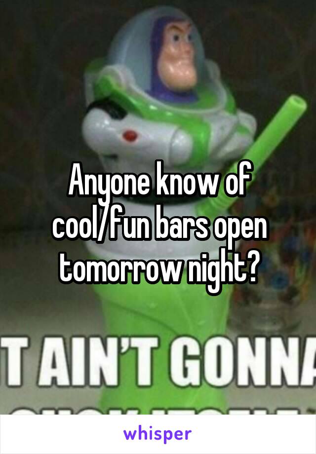 Anyone know of cool/fun bars open tomorrow night?