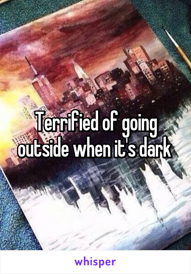 Terrified of going outside when it's dark 
