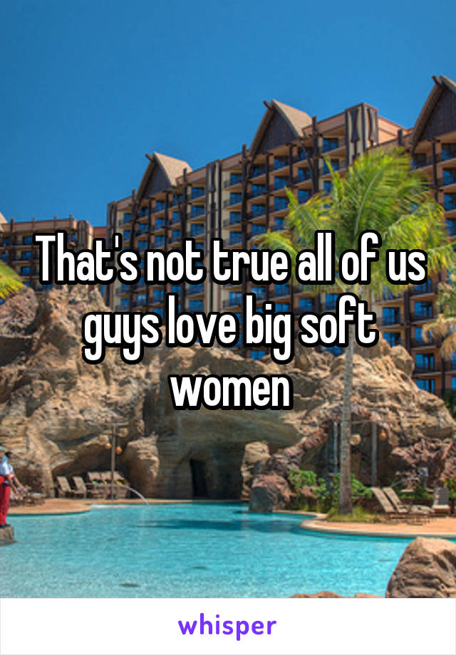 That's not true all of us guys love big soft women