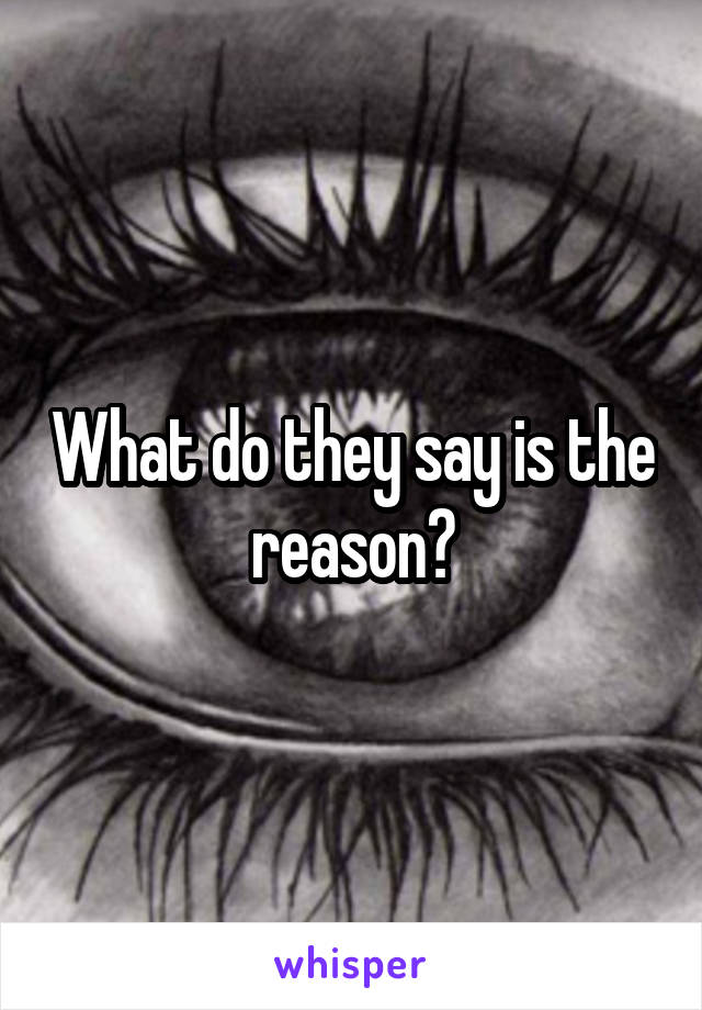 What do they say is the reason?