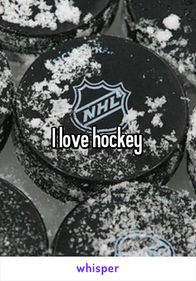 I love hockey 