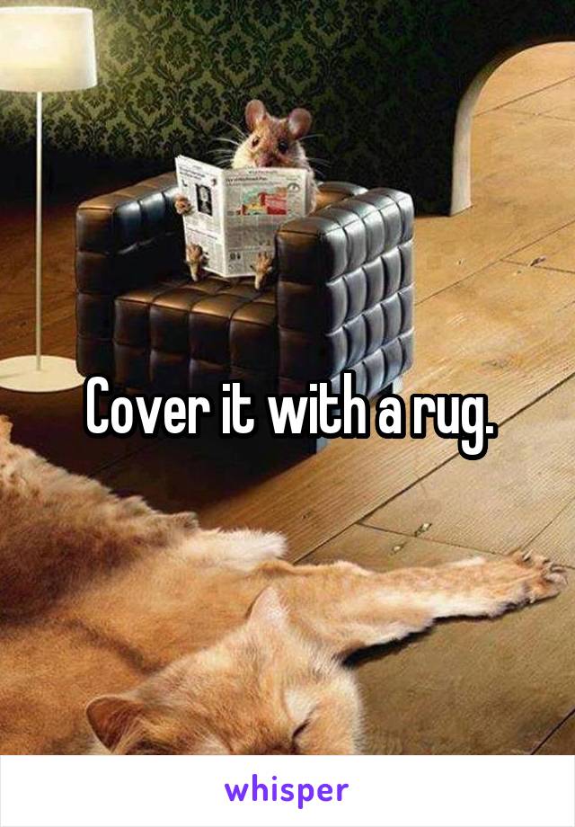 Cover it with a rug.