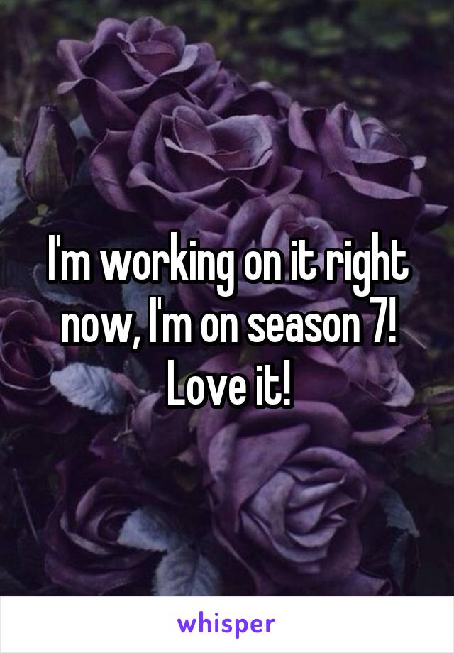 I'm working on it right now, I'm on season 7! Love it!