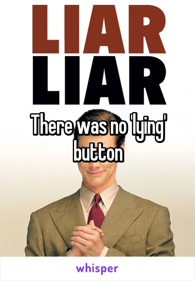 There was no 'lying' button