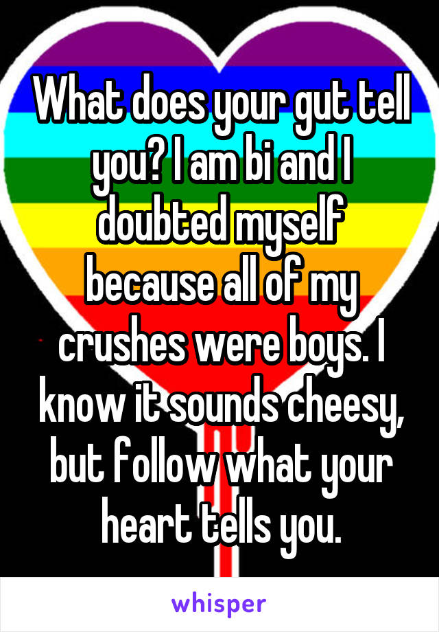 What does your gut tell you? I am bi and I doubted myself because all of my crushes were boys. I know it sounds cheesy, but follow what your heart tells you.